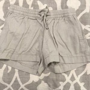 Khaki linen blend shorts